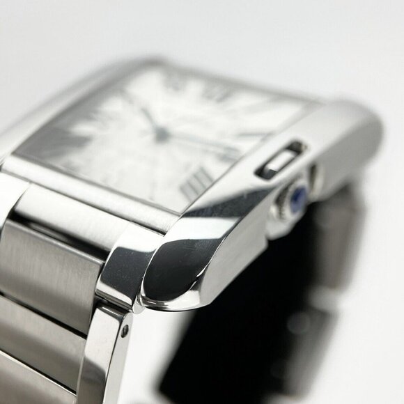 Cartier Tank Anglaise XL Stainless Steel Roman Automatic Men's Watch 3507 - Picture 5 of 9